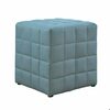 Homeroots Light Blue Linen Look Fabric Ottoman16.75 x 16.75 x 17 in. 355792